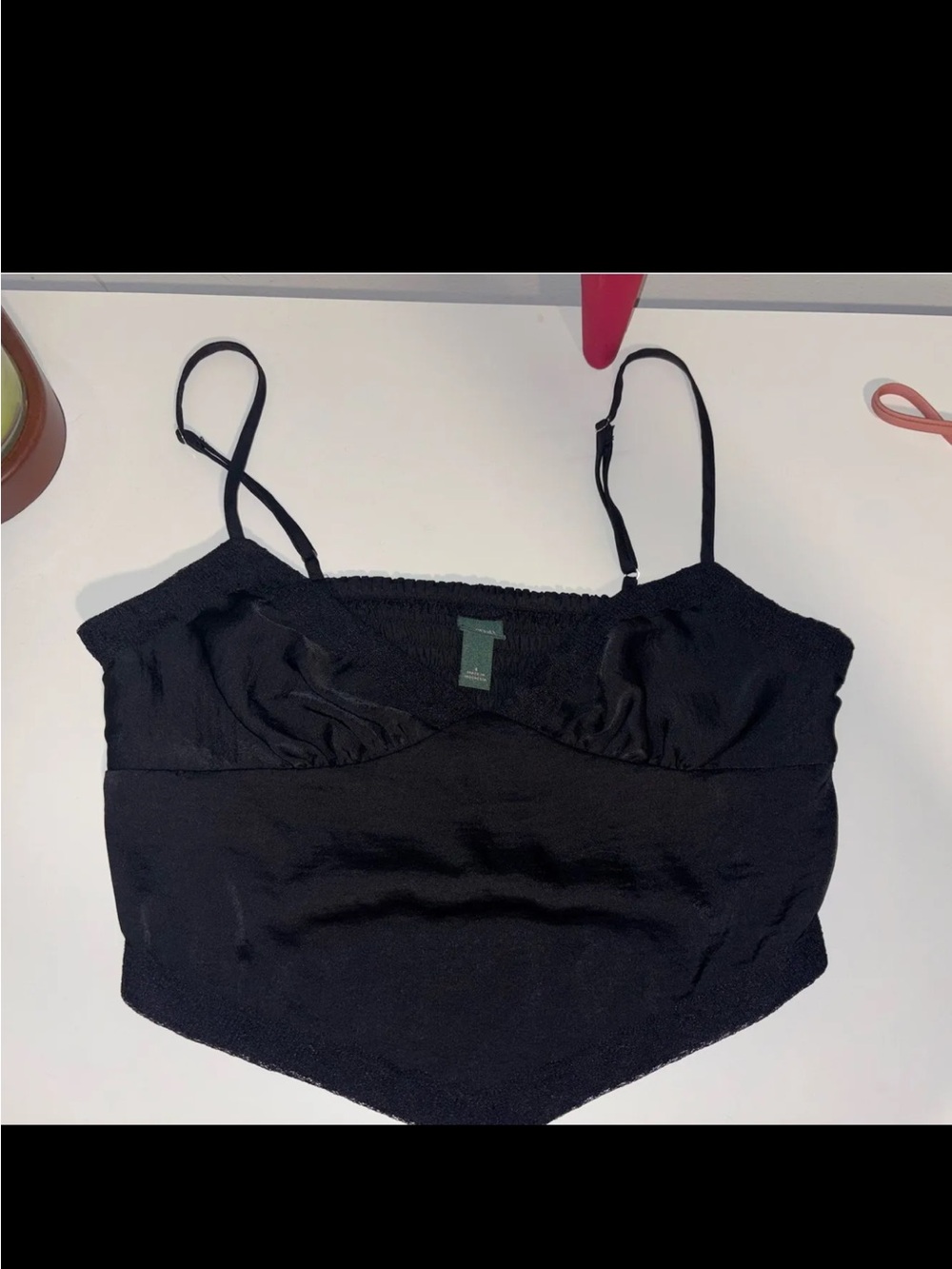 wild fable Black Cropped Camisole with Adjustable Straps